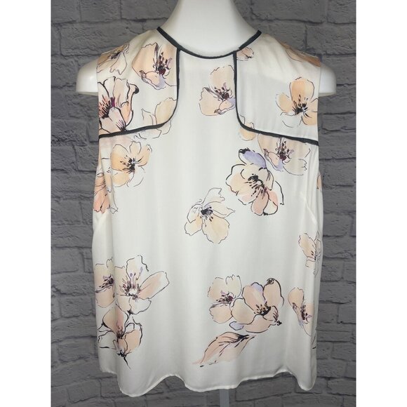 ST. John Silk Floral Blouse Ladies Size Large Career Casual - Picture 8 of 9